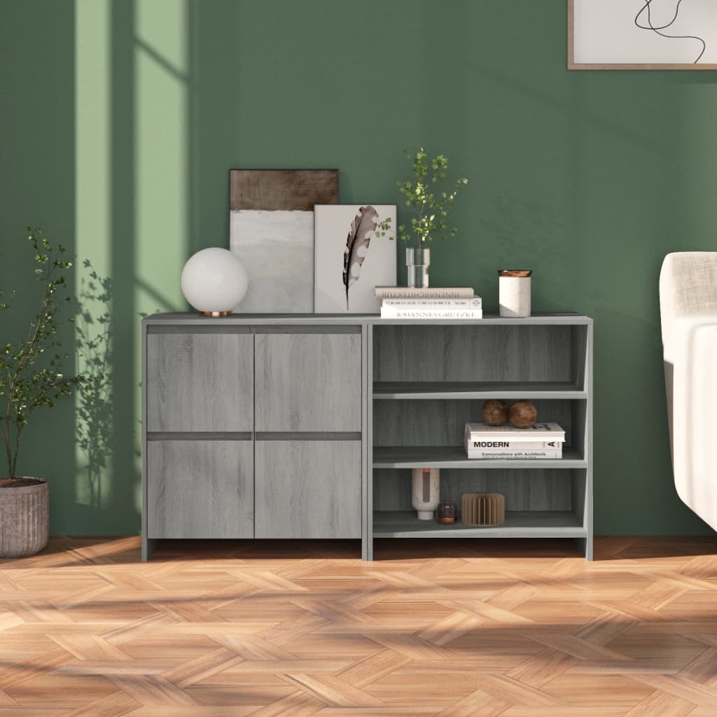 vidaXL Buffet 2 pièces gris Sonoma, bois d'ingénierie