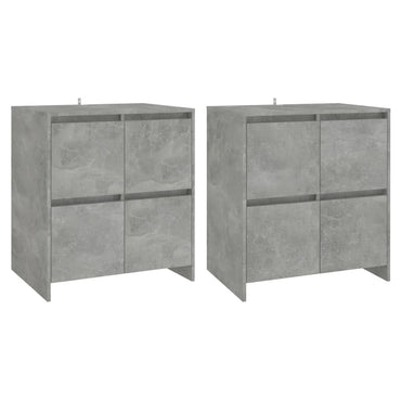 vidaXL Sideboards 2 Stk. Betongrau 70x41x75 cm Holzwerkstoff