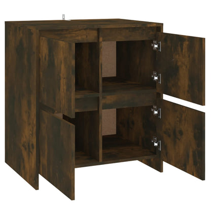 vidaXL Commodes 2 pcs Chêne fumé 70x41x75 cm Bois d'ingénierie