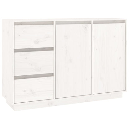 vidaXL Buffet Blanc 111x34x75 cm Bois de pin massif
