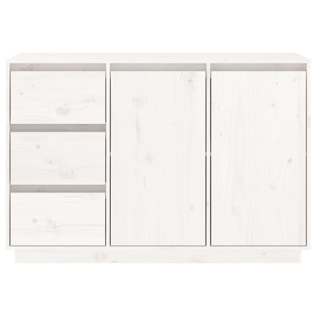 vidaXL Buffet Blanc 111x34x75 cm Bois de pin massif