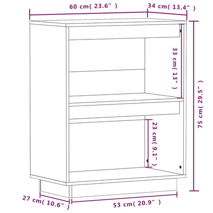 vidaXL Beistellschrank 60x34x75 cm Massivholz Kiefer