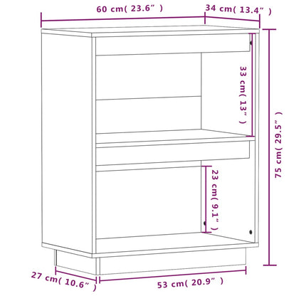 vidaXL Beistellschrank Weiß 60x34x75 cm Massivholz Kiefer