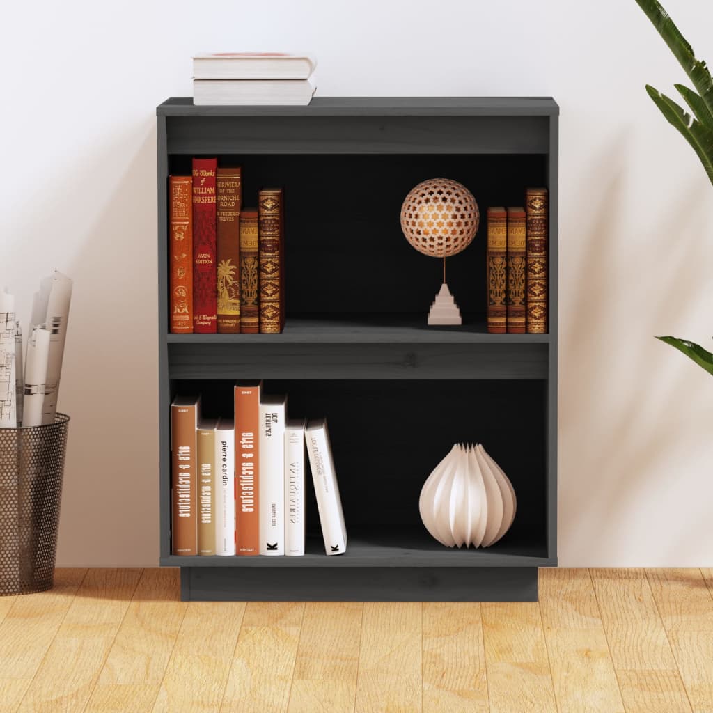 vidaXL Beistellschrank Grau 60x34x75 cm Massivholz Kiefer