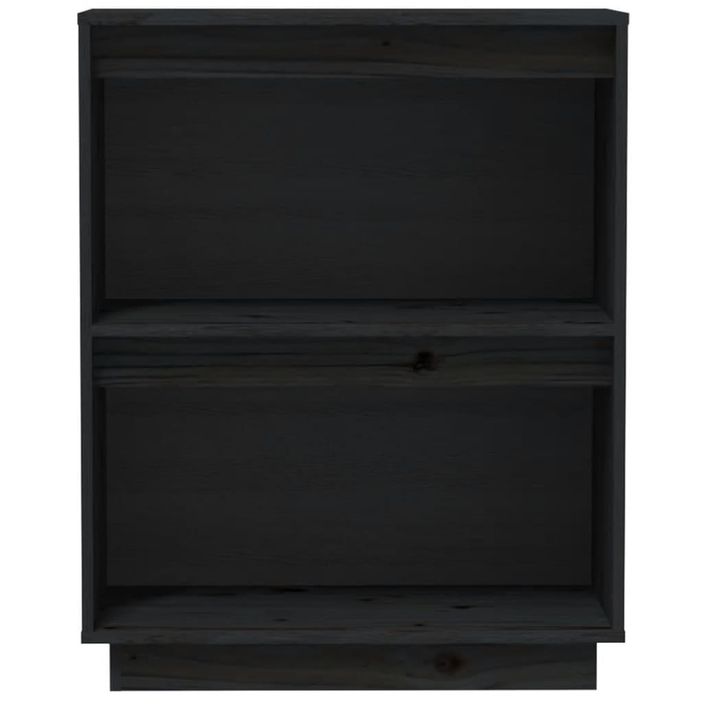 vidaXL Beistellschrank Schwarz 60x34x75 cm Massivholz Kiefer
