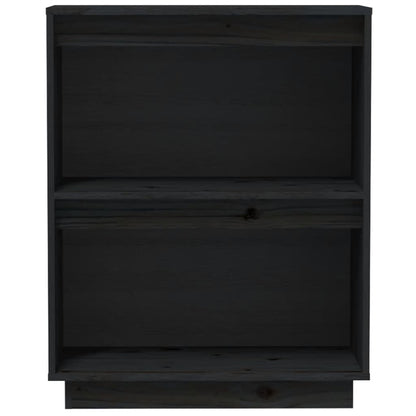 vidaXL Beistellschrank Schwarz 60x34x75 cm Massivholz Kiefer