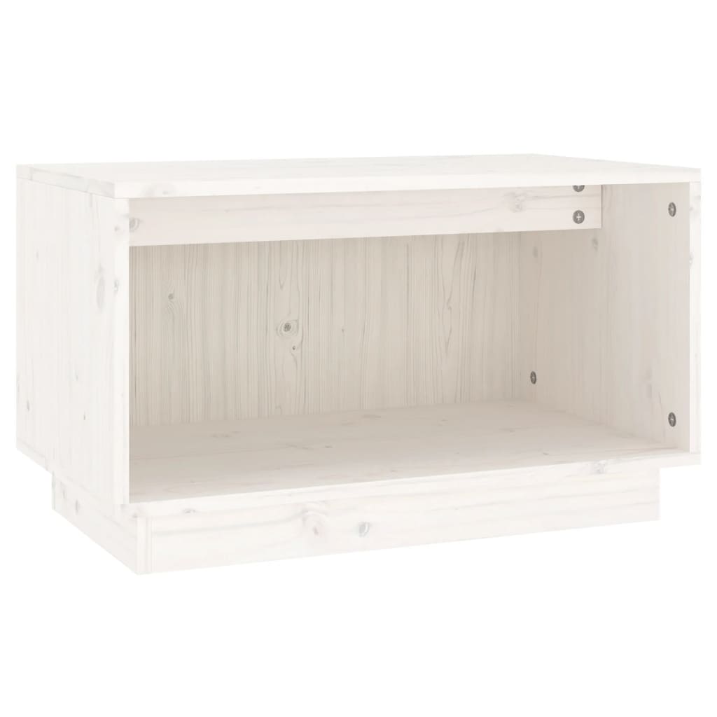 vidaXL Meuble TV blanc 60x35x35 cm Bois de pin massif