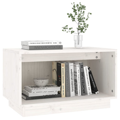 vidaXL Meuble TV blanc 60x35x35 cm Bois de pin massif
