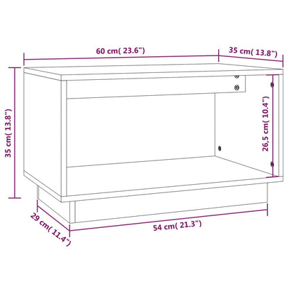 vidaXL Meuble TV gris 60x35x35 cm Bois de pin massif