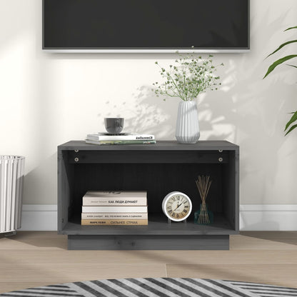 vidaXL Meuble TV gris 60x35x35 cm Bois de pin massif