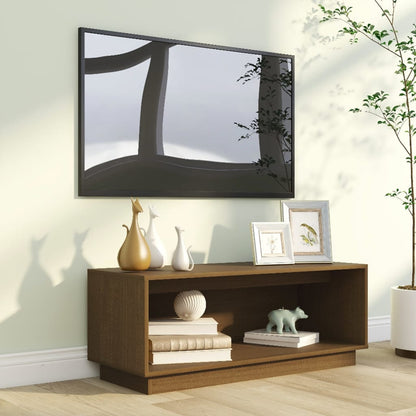 Meuble TV vidaXL marron miel 90x35x35 cm bois de pin massif