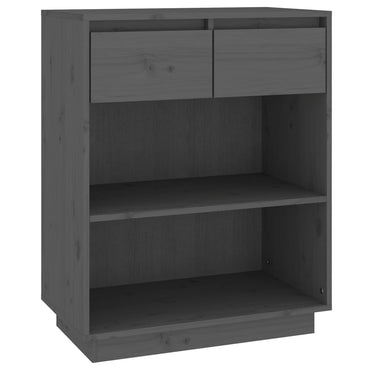 vidaXL Meuble d'appoint gris 60x34x75 cm en pin massif