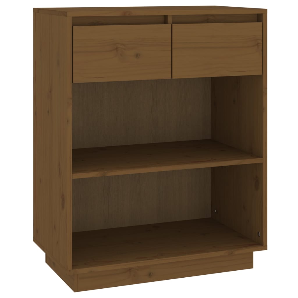 vidaXL Meuble d'appoint marron miel 60x34x75 cm Bois de pin massif