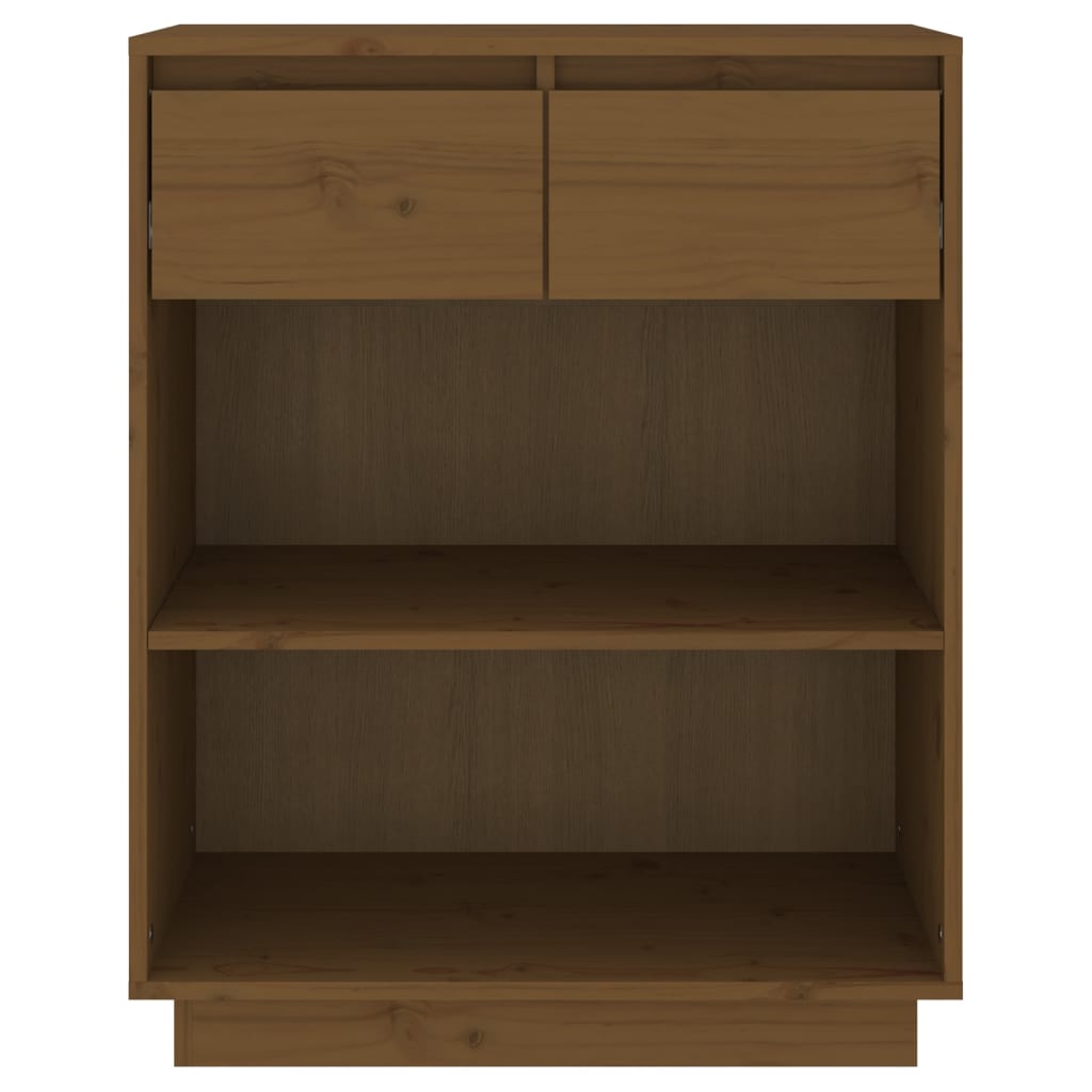 vidaXL Meuble d'appoint marron miel 60x34x75 cm Bois de pin massif