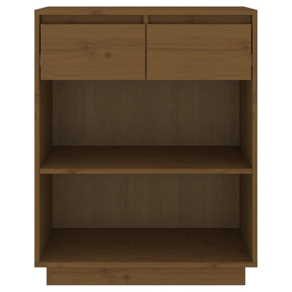 vidaXL Meuble d'appoint marron miel 60x34x75 cm Bois de pin massif