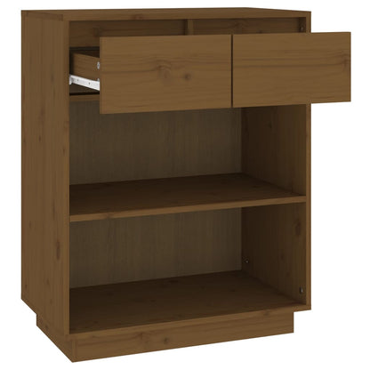 vidaXL Meuble d'appoint marron miel 60x34x75 cm Bois de pin massif