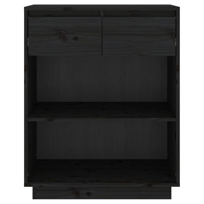vidaXL Beistellschrank Schwarz 60x34x75 cm Massivholz Kiefer