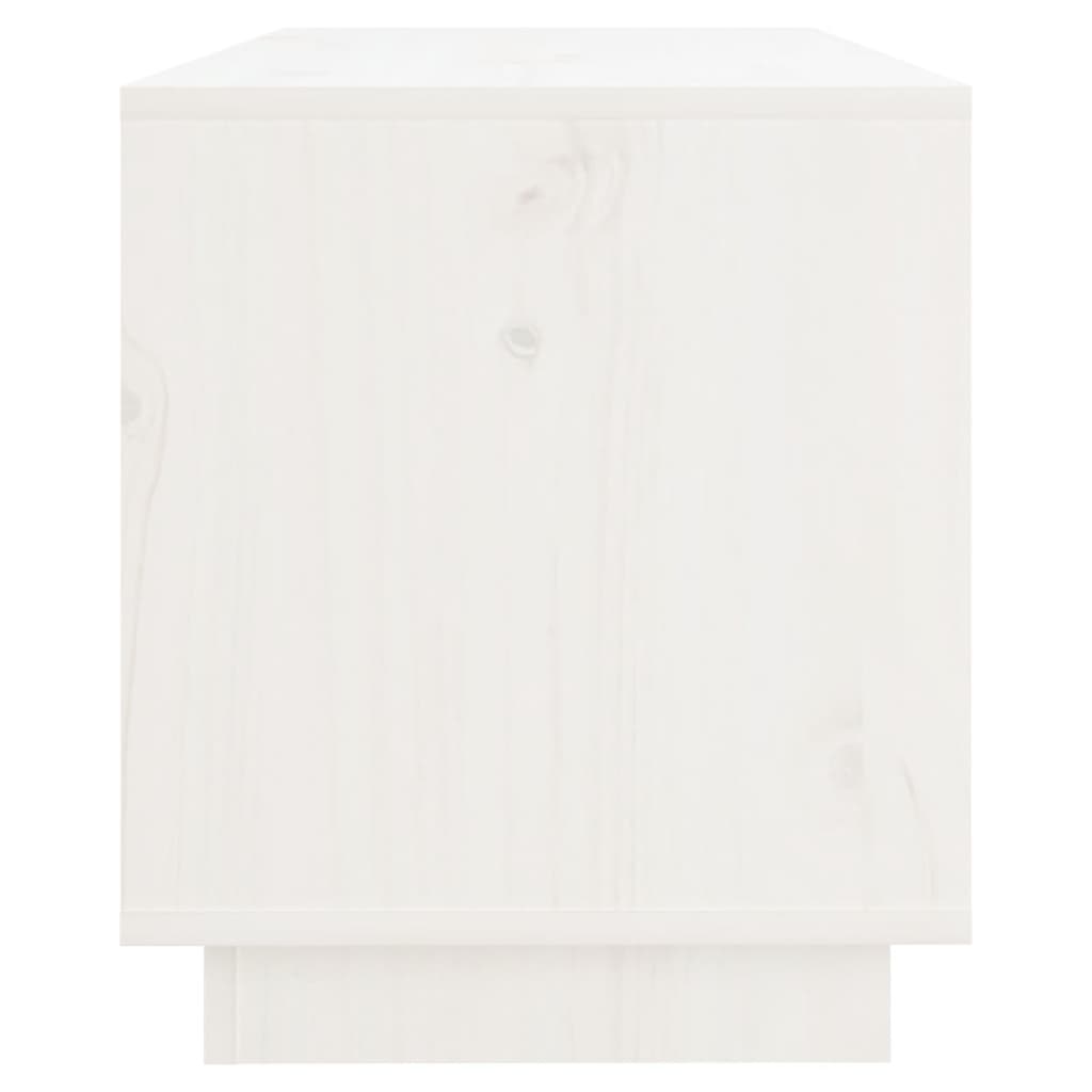 vidaXL Meuble TV Blanc 74x34x40 cm Bois de pin massif