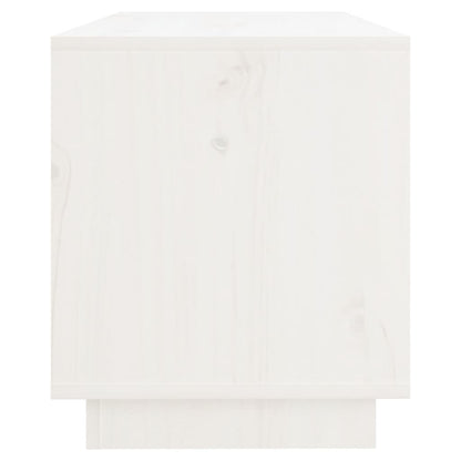 vidaXL Meuble TV Blanc 74x34x40 cm Bois de pin massif