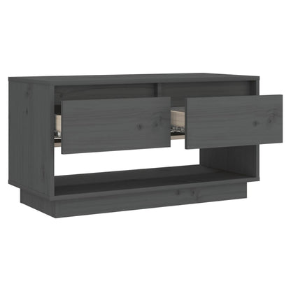 vidaXL Meuble TV gris 74x34x40 cm bois de pin massif