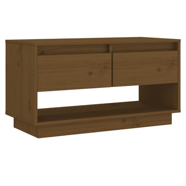 vidaXL Meuble TV marron miel 74x34x40 cm Bois de pin massif