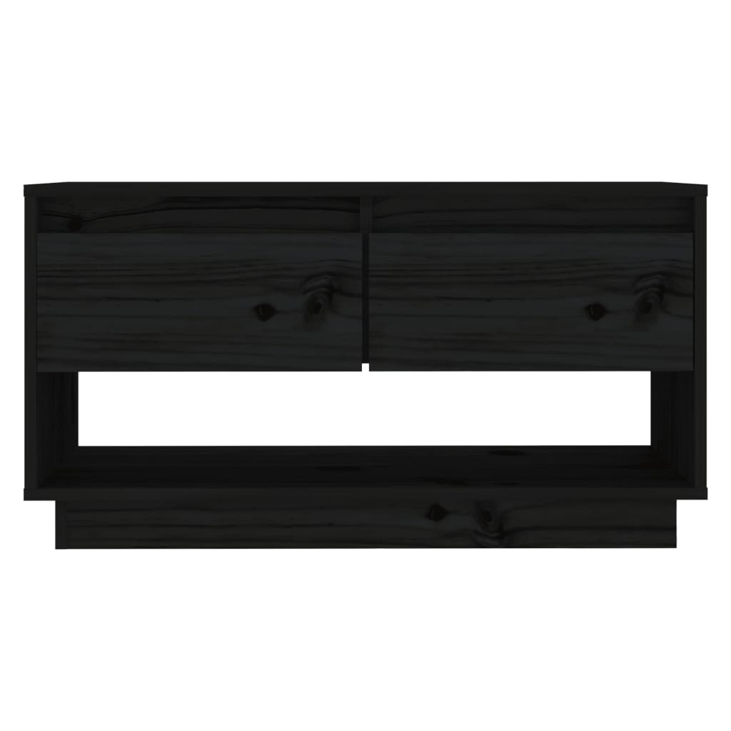 vidaXL Meuble TV Noir 74x34x40 cm Bois de pin massif