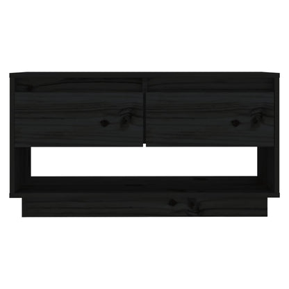 vidaXL Meuble TV Noir 74x34x40 cm Bois de pin massif