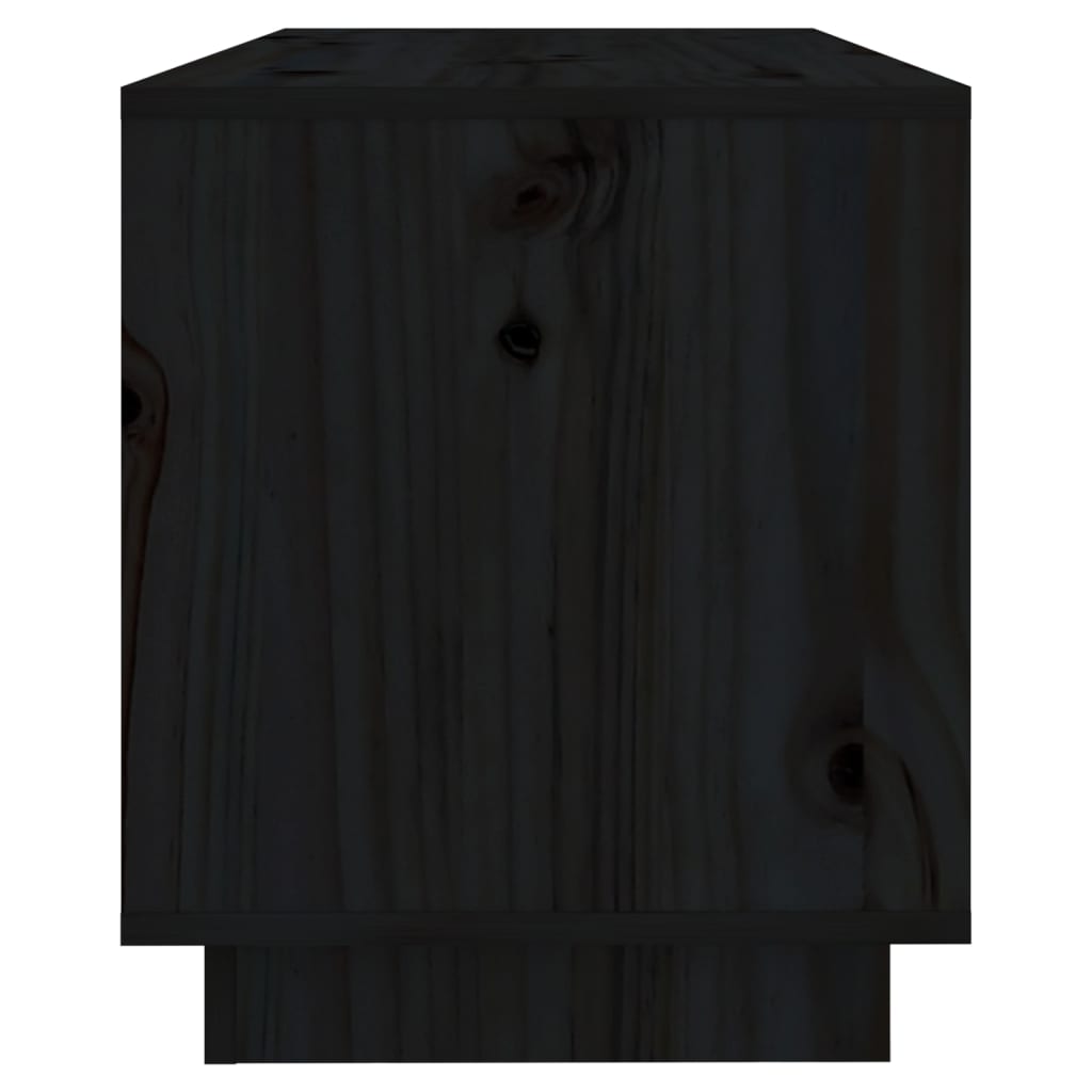 vidaXL Meuble TV Noir 74x34x40 cm Bois de pin massif