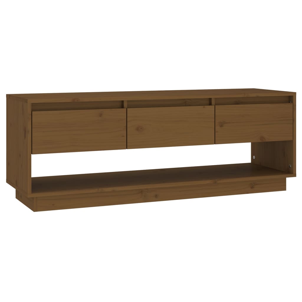 vidaXL Meuble TV miel 110,5x34x40 cm Pin massif