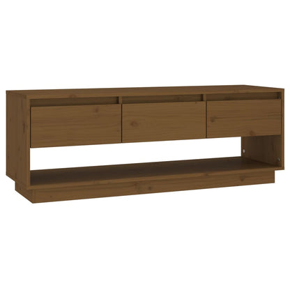 vidaXL Meuble TV miel 110,5x34x40 cm Pin massif