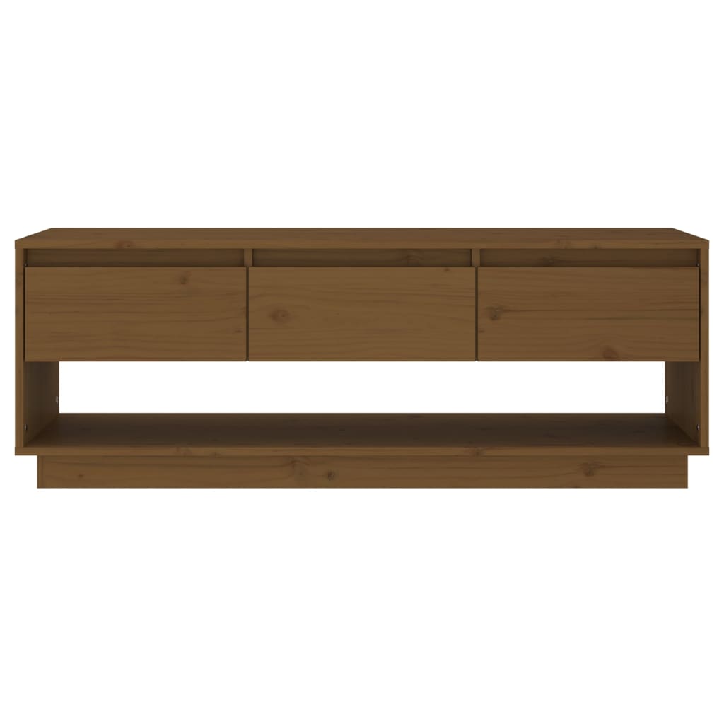 vidaXL Meuble TV miel 110,5x34x40 cm Pin massif