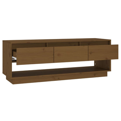 vidaXL Meuble TV miel 110,5x34x40 cm Pin massif