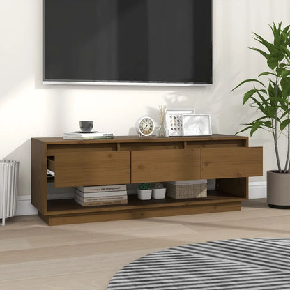 vidaXL Meuble TV miel 110,5x34x40 cm Pin massif