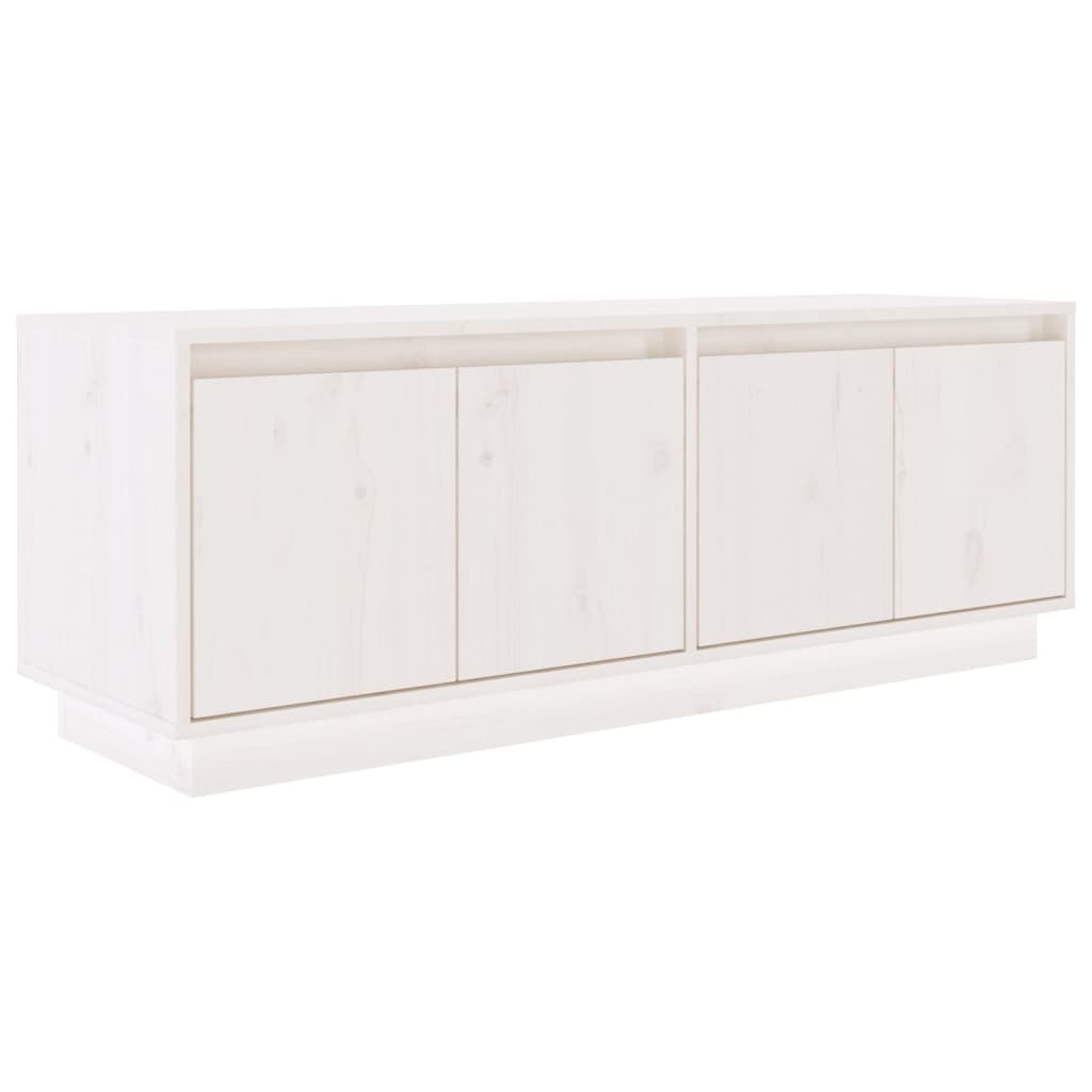 Meuble TV vidaXL blanc 110x34x40 cm bois de pin massif