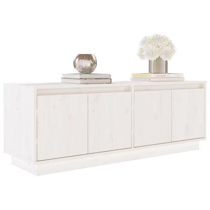 Meuble TV vidaXL blanc 110x34x40 cm bois de pin massif
