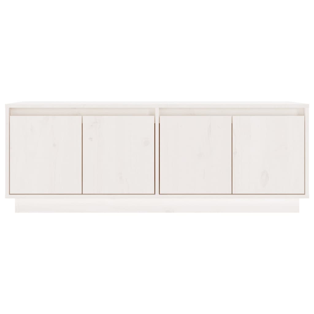 Meuble TV vidaXL blanc 110x34x40 cm bois de pin massif