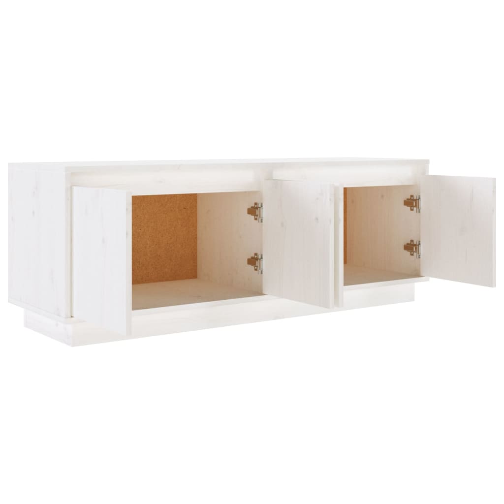 Meuble TV vidaXL blanc 110x34x40 cm bois de pin massif
