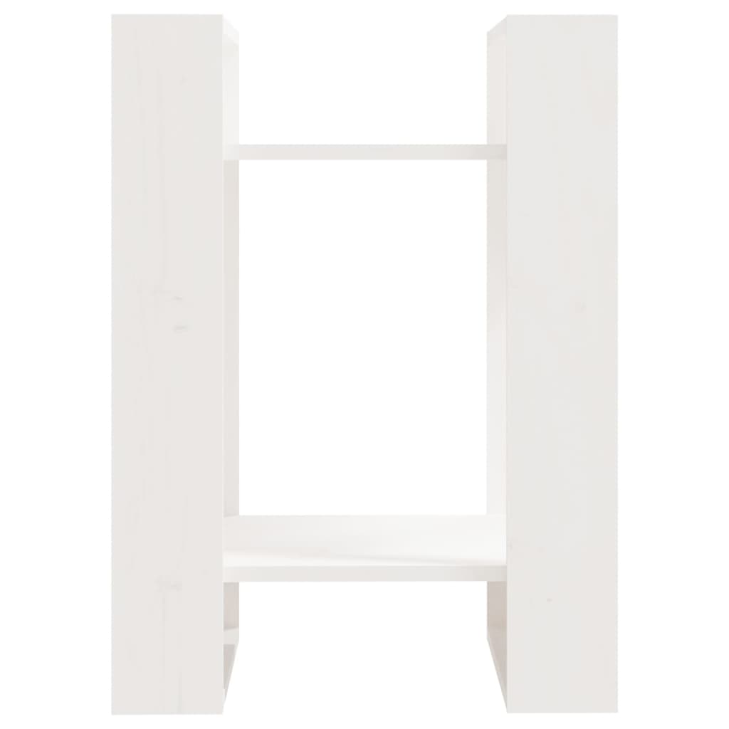 vidaXL Bücherregal/Raumteiler Weiß 41x35x57 cm Massivholz Kiefer