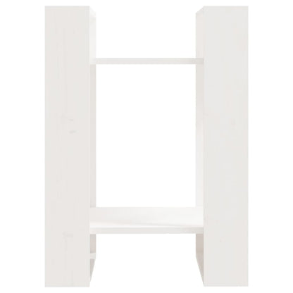 vidaXL Bücherregal/Raumteiler Weiß 41x35x57 cm Massivholz Kiefer