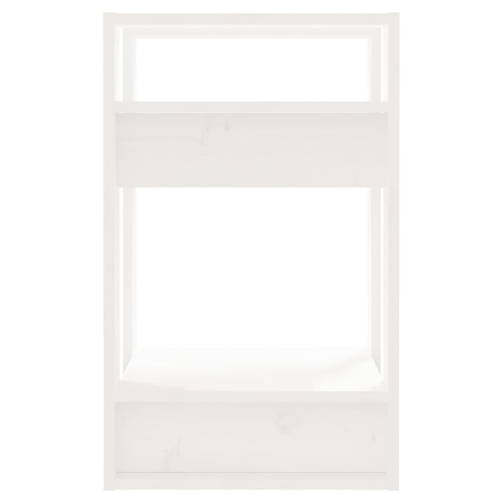 vidaXL Bücherregal/Raumteiler Weiß 41x35x57 cm Massivholz Kiefer