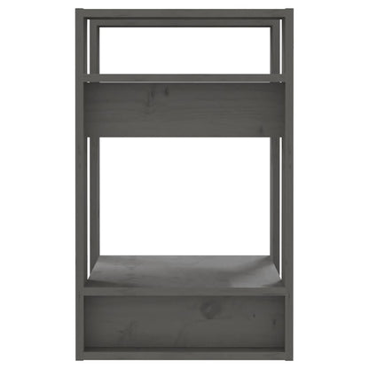 vidaXL Bücherregal/Raumteiler Grau 41x35x57 cm Massivholz Kiefer