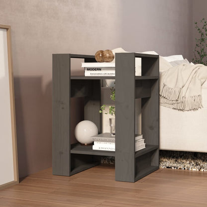 vidaXL Bücherregal/Raumteiler Grau 41x35x57 cm Massivholz Kiefer
