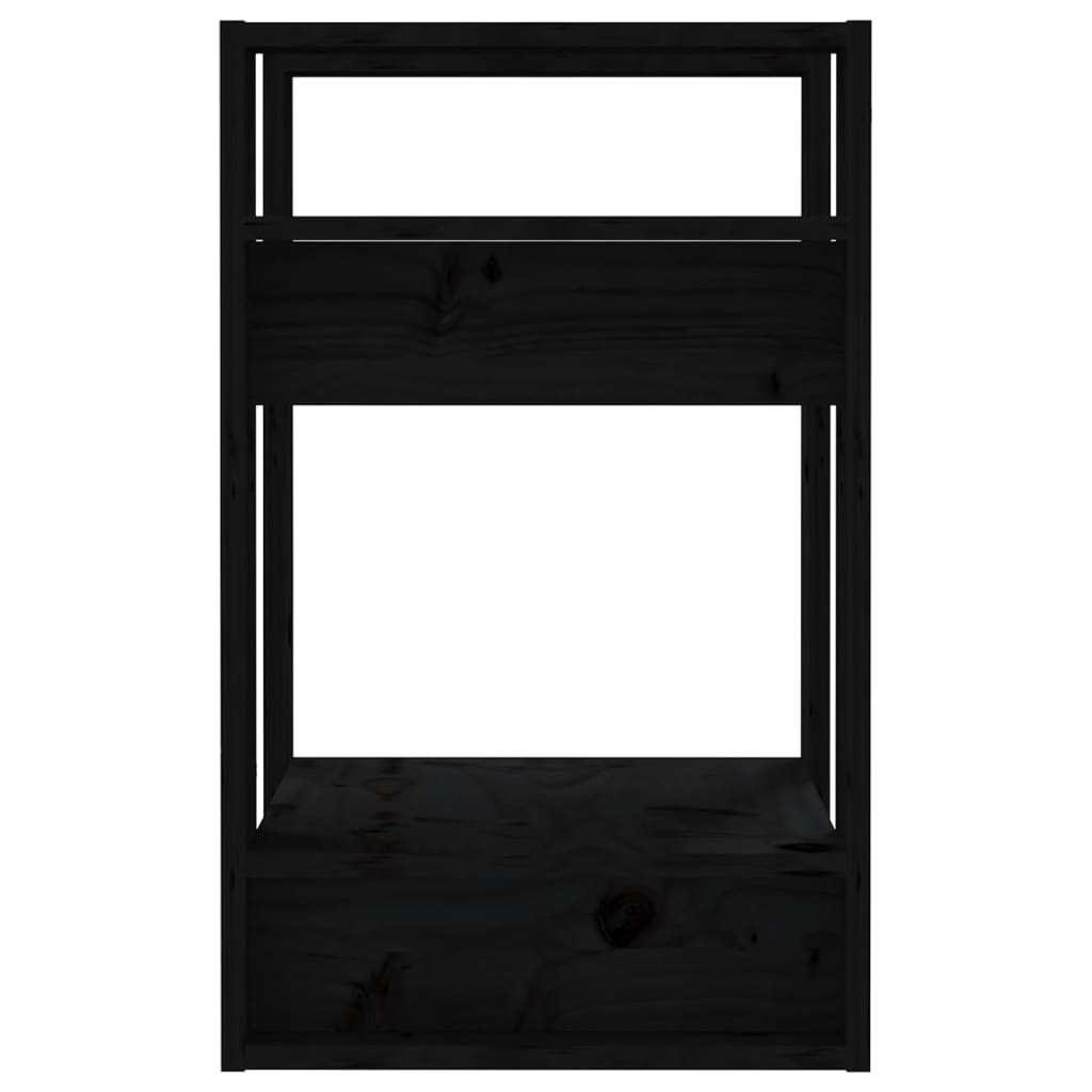 vidaXL Bücherregal/Raumteiler Schwarz 41x35x57 cm Massivholz Kiefer