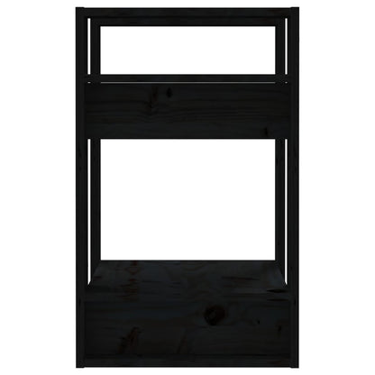 vidaXL Bücherregal/Raumteiler Schwarz 41x35x57 cm Massivholz Kiefer