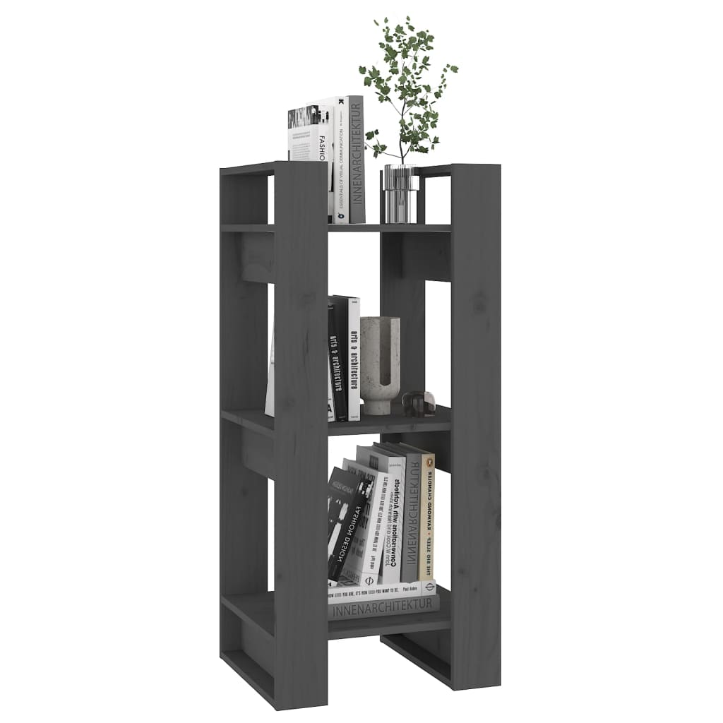 vidaXL Bücherregal/Raumteiler Grau 41x35x91 cm Massivholz Kiefer