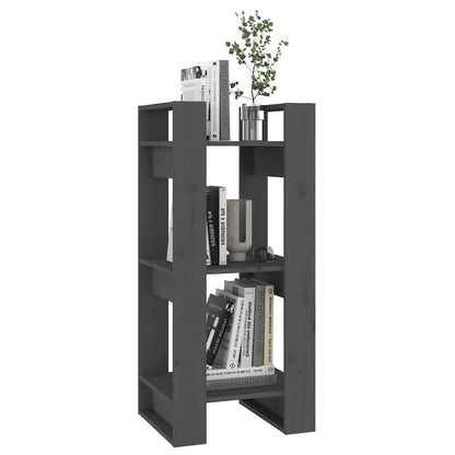 vidaXL Bücherregal/Raumteiler Grau 41x35x91 cm Massivholz Kiefer