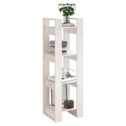 vidaXL Bücherregal/Raumteiler Weiß 41x35x125 cm Massivholz Kiefer