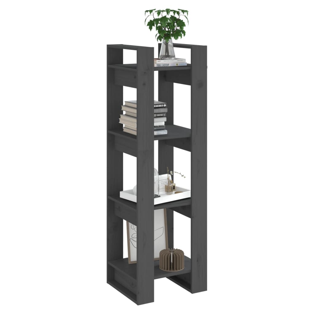 vidaXL Bibliothèque/Séparateur de pièce gris 41x35x125 cm pin massif