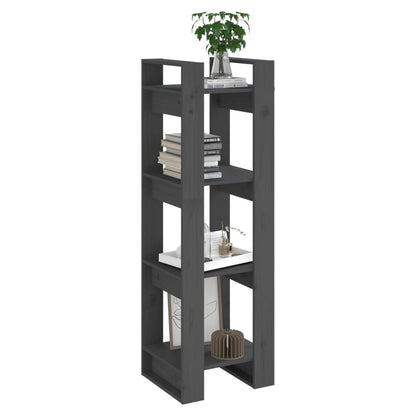 vidaXL Bibliothèque/Séparateur de pièce gris 41x35x125 cm pin massif