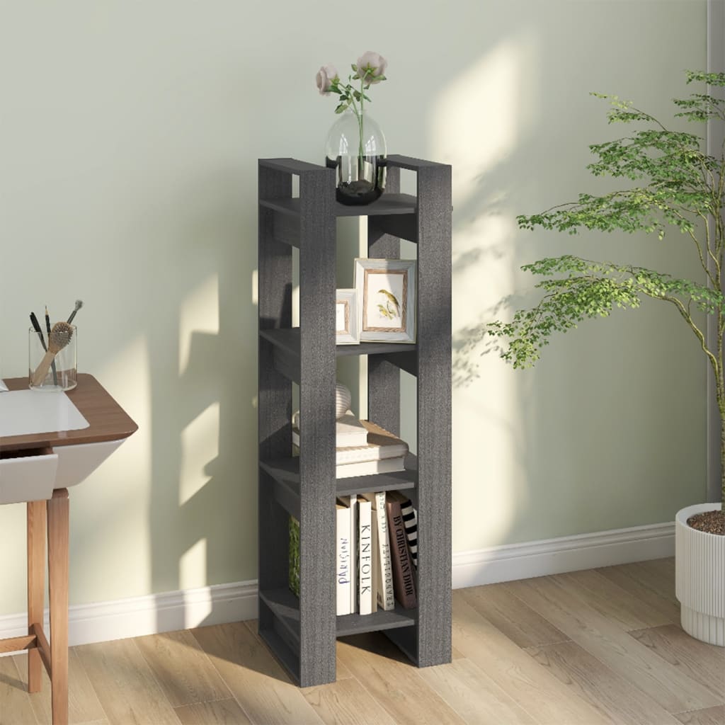 vidaXL Bibliothèque/Séparateur de pièce gris 41x35x125 cm pin massif